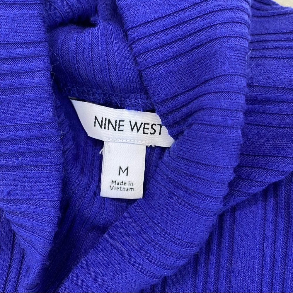 NINE WEST Midi Blue Ribbed Dress - Picture 6 of 6